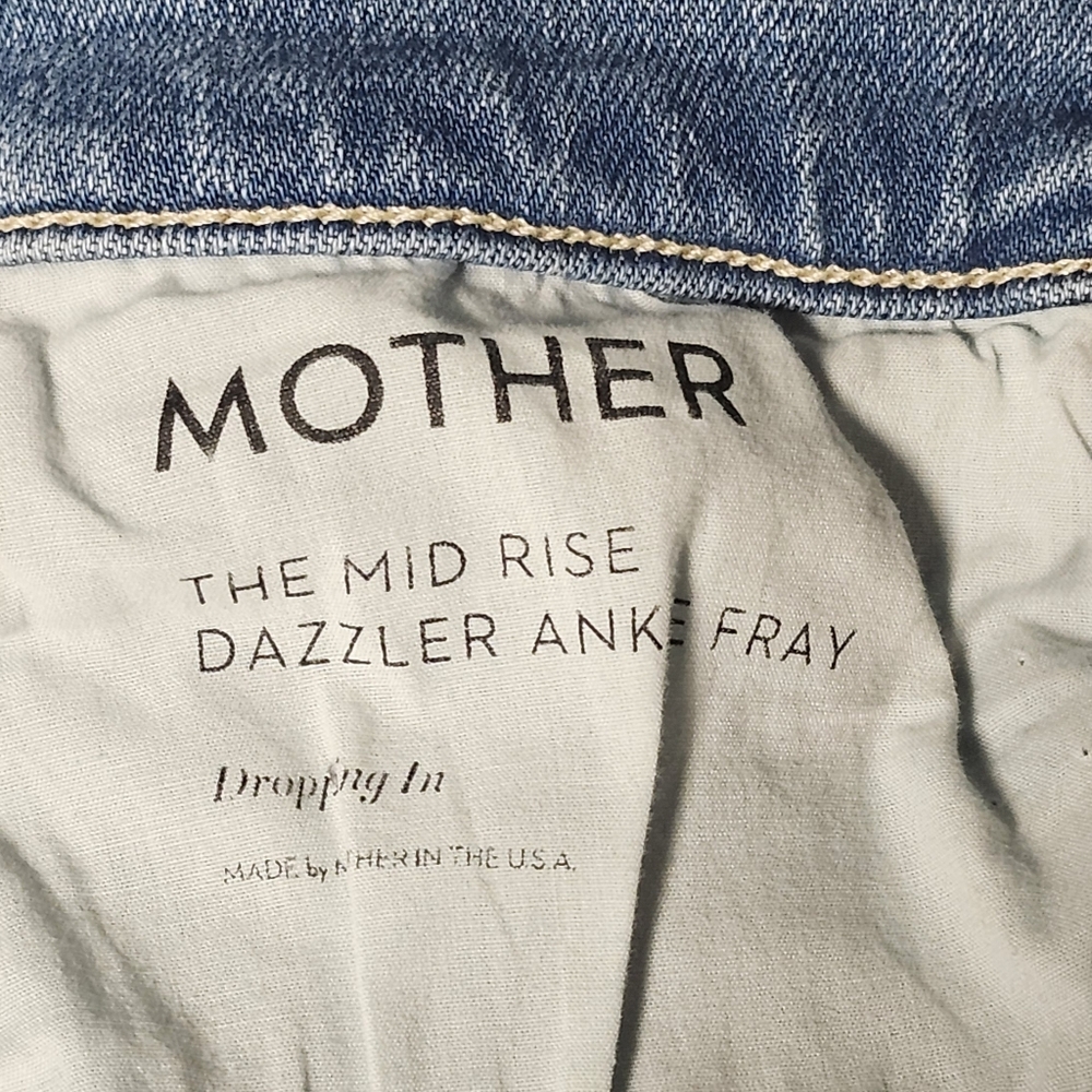 MOTHER The Midrise Dazzler Ankle Fray Denim Stetch Jeans 29 - Picture 7 of 7